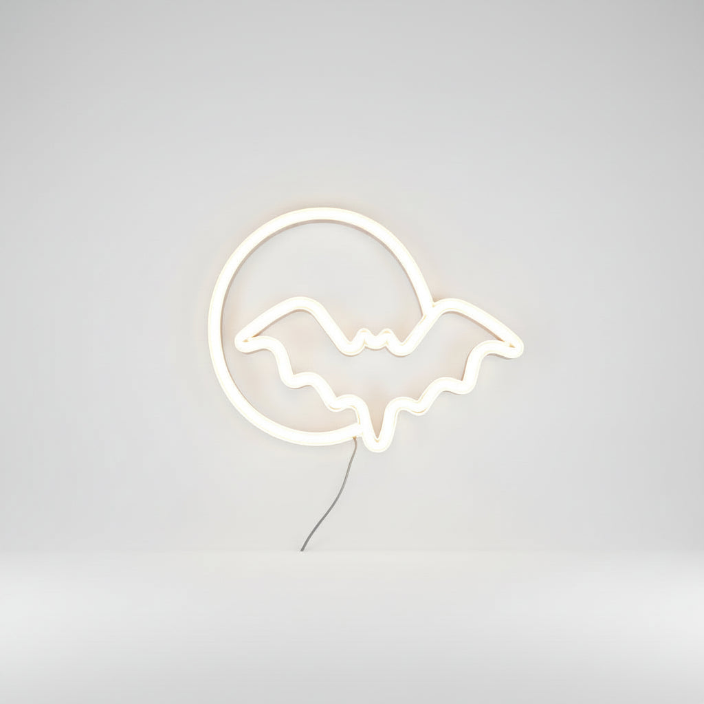 LED neon decoration lamp with cloud lightning and bat moon designs for Halloween and holiday decor