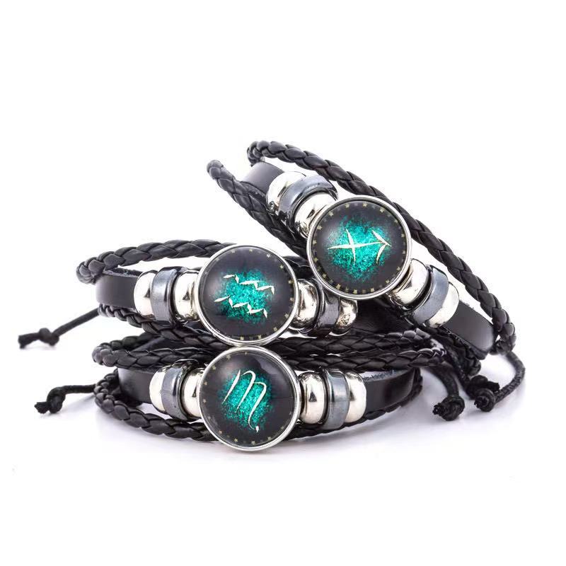 Retro natural tiger eye stone multi-layer leather bracelet for men and unisex