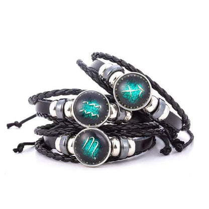 Retro natural tiger eye stone multi-layer leather bracelet for men and unisex