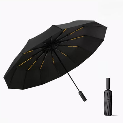 Heavy-duty 24-rib windproof umbrella product banner with rain background⁠