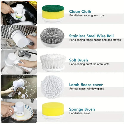 Electric Spin Scrubber Brush Set - Cordless Power Cleaning Kit