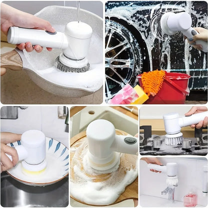 Electric Spin Scrubber Brush Set - Cordless Power Cleaning Kit
