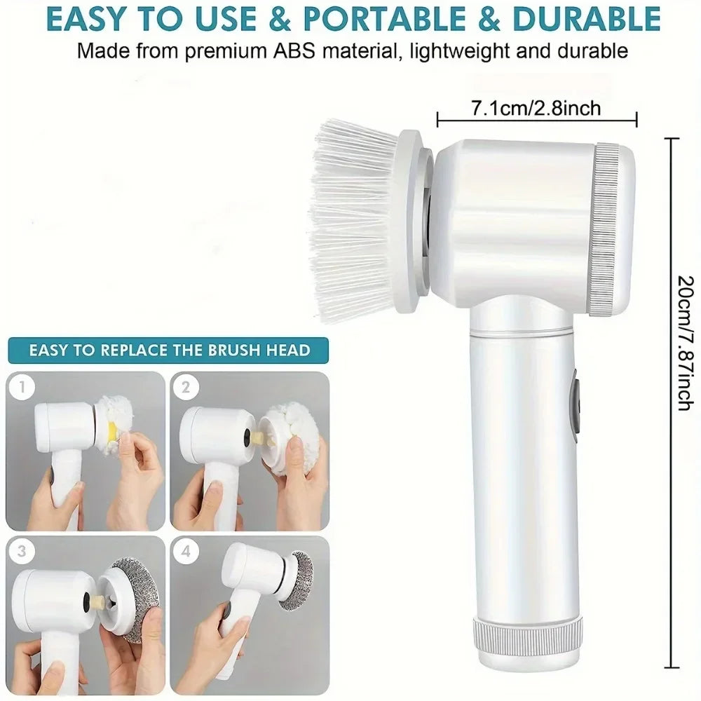 Electric Spin Scrubber Brush Set - Cordless Power Cleaning Kit