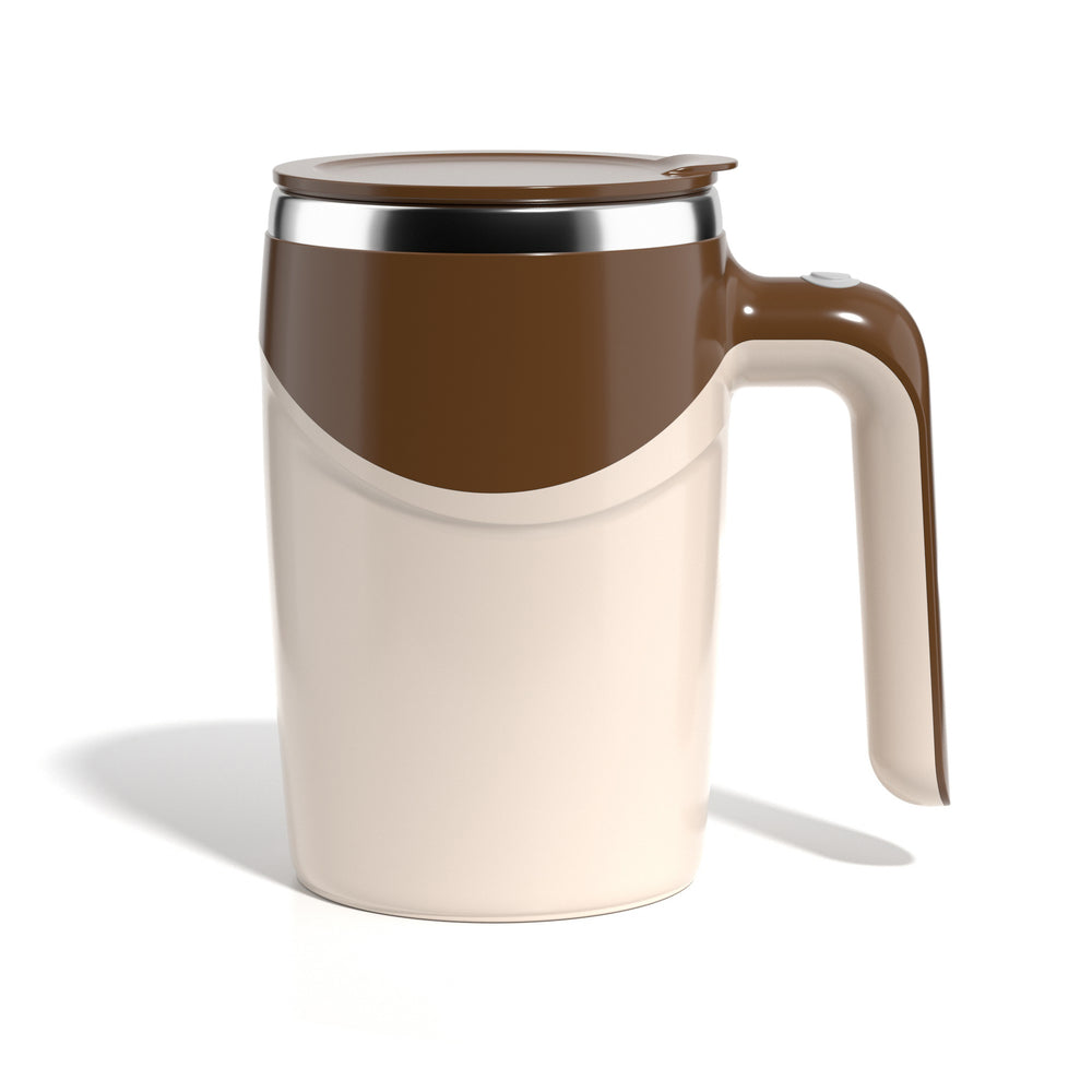 Magnetized automatic stirring cup with 304 stainless steel interior for coffee, tea and other drinks
